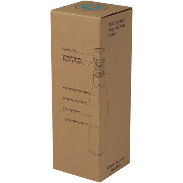 Bidón con aislamiento al vacío de 500 ml de cobre de acero inoxidable reciclado con certificación RCS "Vasa" - Imagen 3