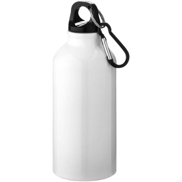 Botella de 400 ml de aluminio reciclado con certificado RCS con mosquetón "Oregon" - Imagen 2