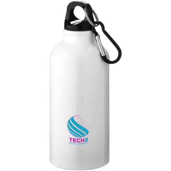 Botella de 400 ml de aluminio reciclado con certificado RCS con mosquetón "Oregon" - Imagen 3