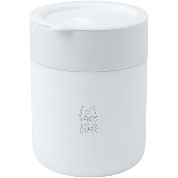 Vaso de cerámica de 330 ml con agarradero de silicona y tapa de plástico "Java" - Imagen 3