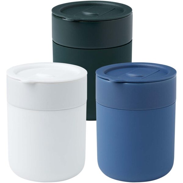 Vaso de cerámica de 330 ml con agarradero de silicona y tapa de plástico "Java" - Imagen 7