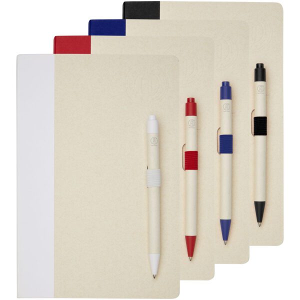 Set de libreta de referencia de tamaño A5 y bolígrafo fabricados con cartones de leche reciclados "Dairy Dream" - Imagen 7