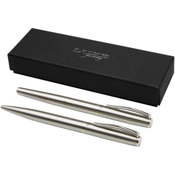 Set de bolígrafo y rollerball de acero inoxidable reciclado "Didimis" (tinta negra) - Imagen 3