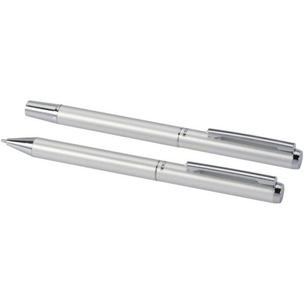 Set de regalo de bolígrafo y rollerball de aluminio reciclado "Lucetto" (tinta negra) - Imagen 7