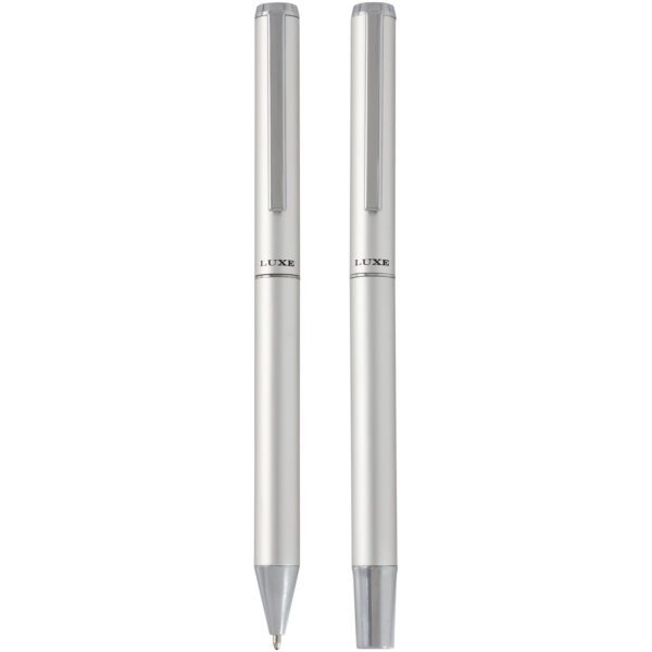 Set de regalo de bolígrafo y rollerball de aluminio reciclado "Lucetto" (tinta negra) - Imagen 5