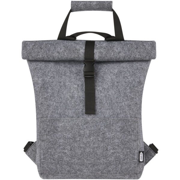 Bolsa para bicicleta enrollable de fieltro reciclado GRS de 13 L "Felta" - Imagen 4
