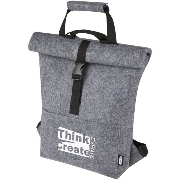 Bolsa para bicicleta enrollable de fieltro reciclado GRS de 13 L "Felta" - Imagen 3