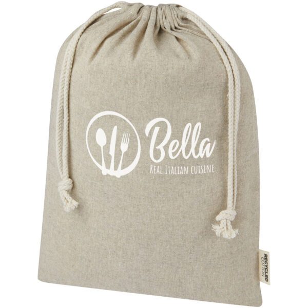 Bolsa de regalo grande de 4 l de algodón reciclado GRS de 150 g/m² "Pheebs" - Imagen 3