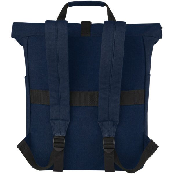 Mochila enrollable de 15 L para portátil de 15" de lona reciclada GRS "Joey" - Imagen 5
