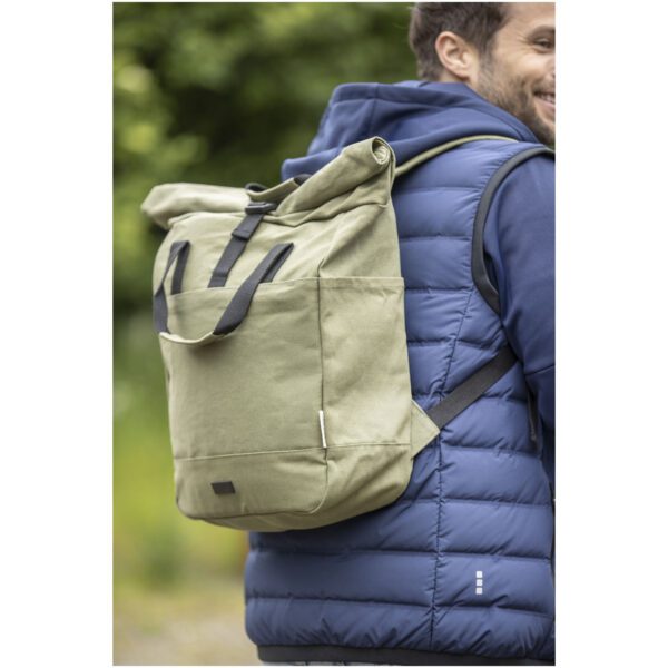Mochila enrollable de 15 L para portátil de 15" de lona reciclada GRS "Joey" - Imagen 10