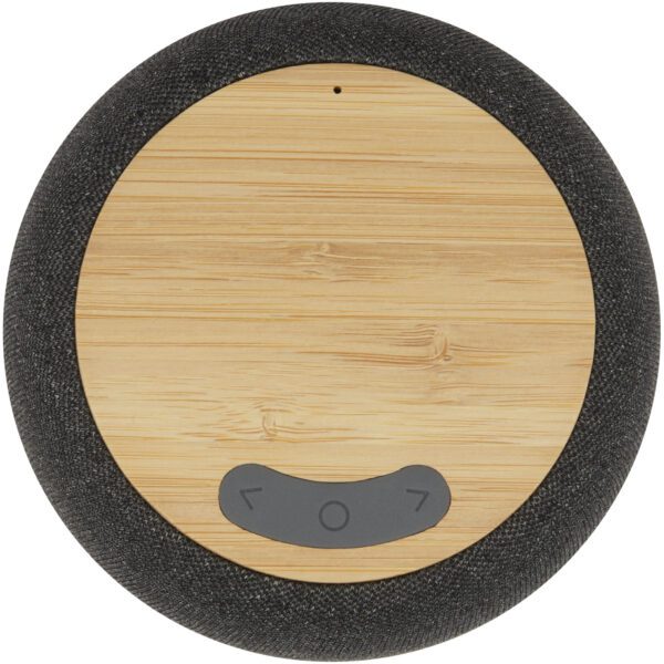 Altavoz de bambú/RPET Bluetooth® y base de carga inalámbrica "Ecofiber" - Imagen 5