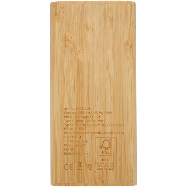 Batería externa de 10,000 mAh de bambú "Tulda" - Imagen 6