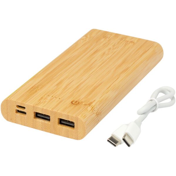 Batería externa de 10,000 mAh de bambú "Tulda" - Imagen 8