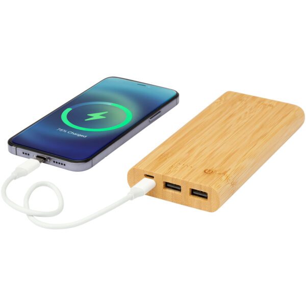 Batería externa de 10,000 mAh de bambú "Tulda" - Imagen 9