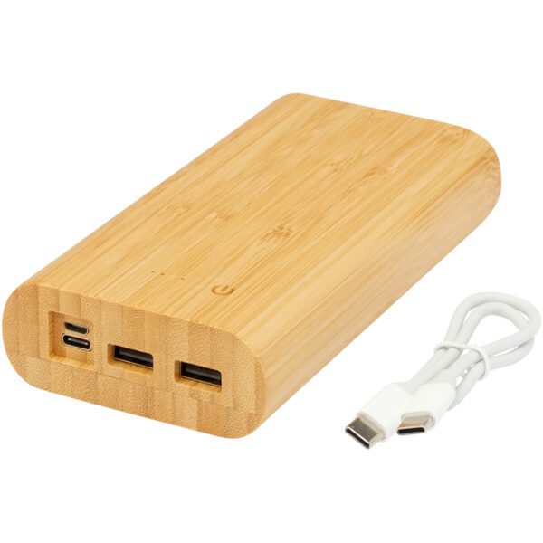 Batería externa de 20,000 mAh de bambú "Tulda" - Imagen 8