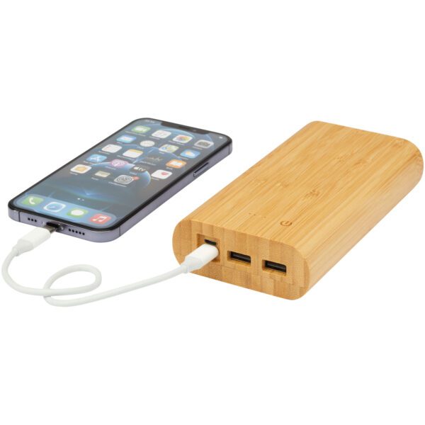 Batería externa de 20,000 mAh de bambú "Tulda" - Imagen 9