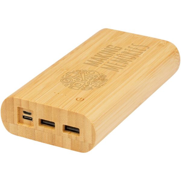 Batería externa de 20,000 mAh de bambú "Tulda" - Imagen 3