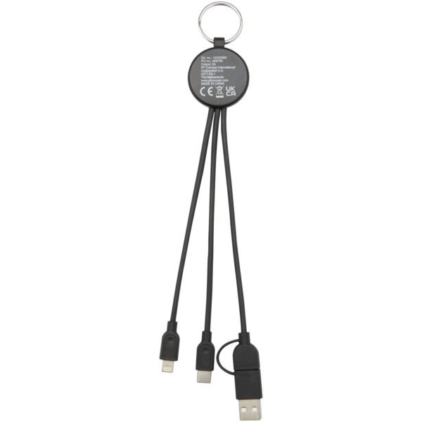Cable de carga 6 en 1 de plástico reciclado/bambú con llavero "Tecta" - Imagen 6