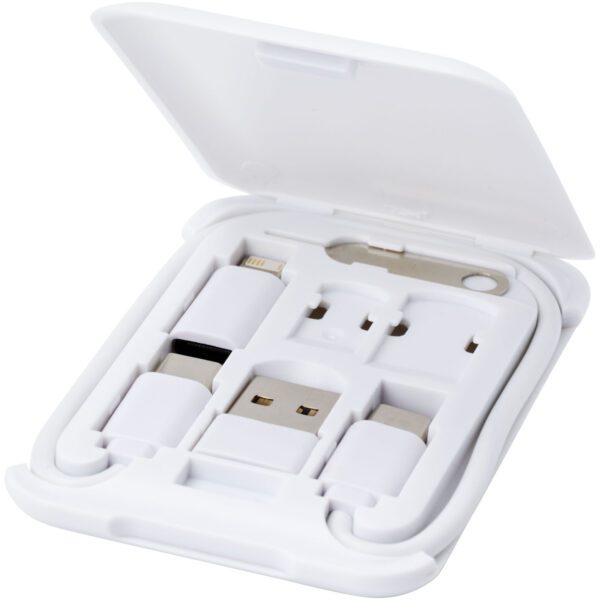 Cable de carga modular de plástico reciclado con soporte para teléfono "Savvy" - Imagen 2