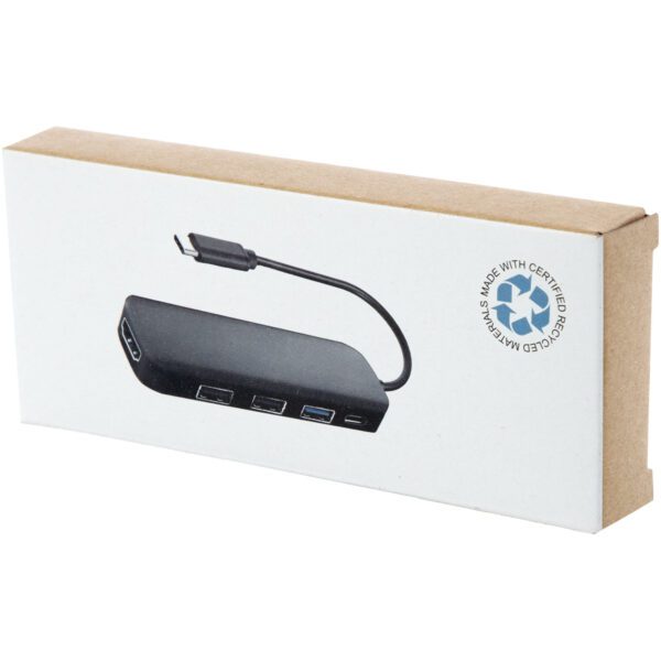 USB 2.0-3.0 con adaptador multimedia de plástico reciclado con puerto HDMI y certificación RCS  "Loop" - Imagen 4