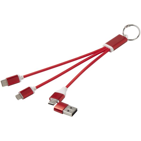Cable de carga 4 en 1 de aluminio reciclado con llavero "Metal" - Imagen 7