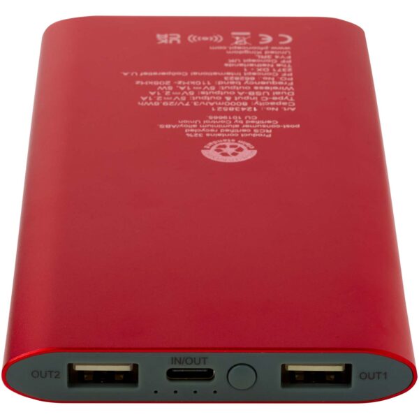 Batería externa inalámbrica tipo C de aluminio reciclado de 8000 mAh "Juice" - Imagen 7
