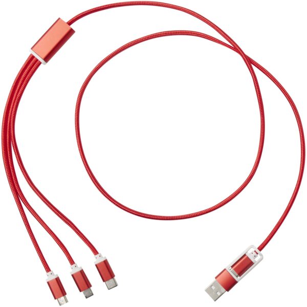 Cable de carga 5 en 1 de aluminio reciclado "Versatile" - Imagen 4