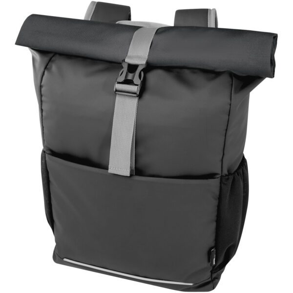 Bolsa enrollable para bicicleta resistente al agua de material reciclado GRS de 15" y 20 l "Aqua" - Imagen 2
