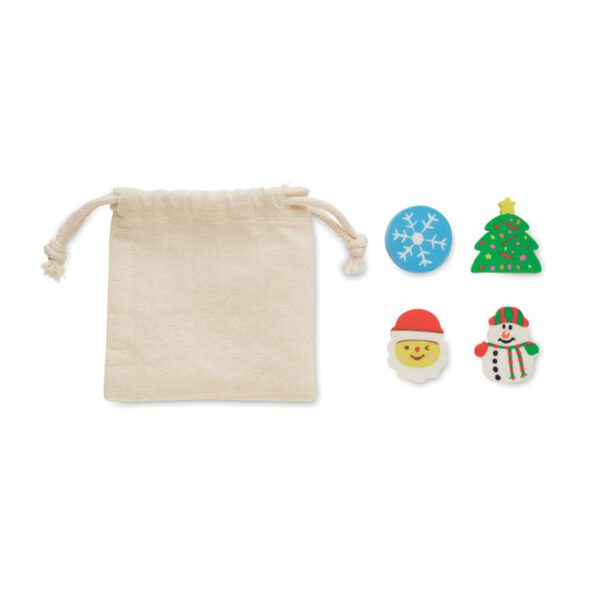 Juego  4 gomas forma Navidad RUBBIES - Imagen 2