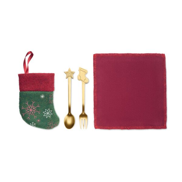 Set cubierto postres navideños HOLLYWARE - Imagen 3