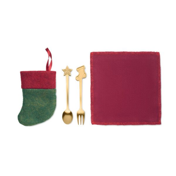 Set cubierto postres navideños HOLLYWARE - Imagen 4