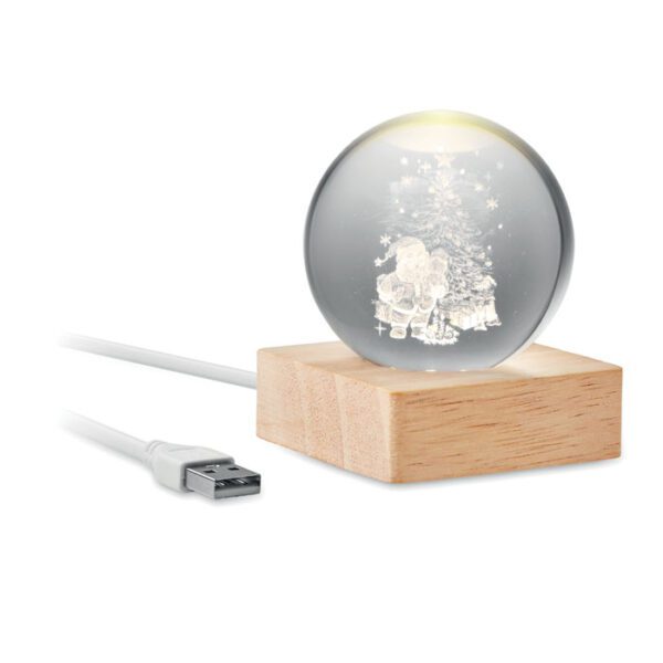 Bola de vidrio LED navideña SANTA LIGHT
