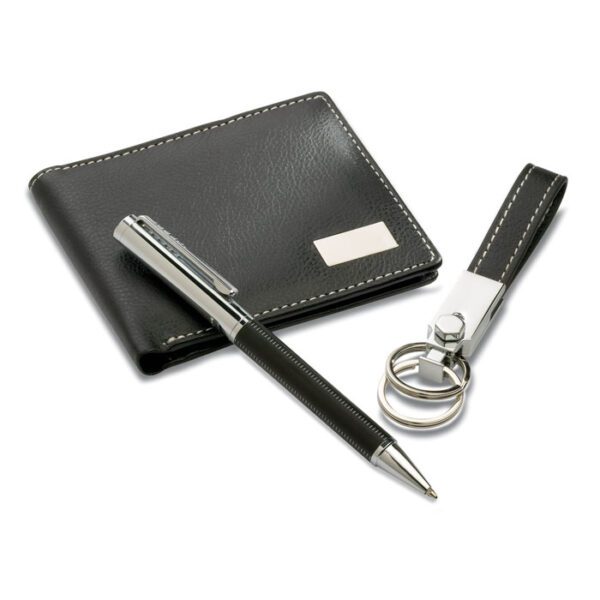 Set bolígrafo-llavero-cartera ELEGANCI - Imagen 3