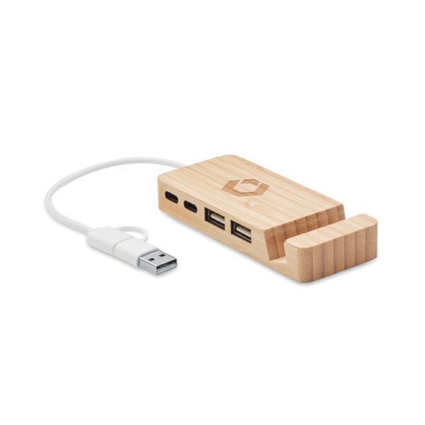 HUB USB de 4 puertos de bambú HUBSTAND - Imagen 5
