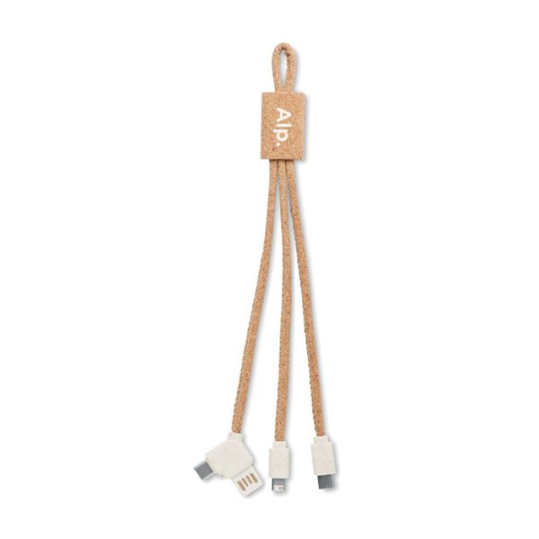 Cable de carga 3 en 1 corcho CABIE - Imagen 3