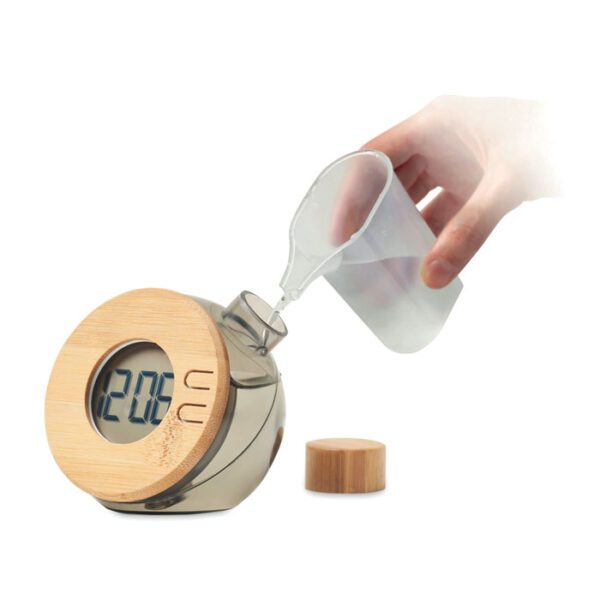 Reloj LCD de bambú por agua DROPPY LUX - Imagen 2