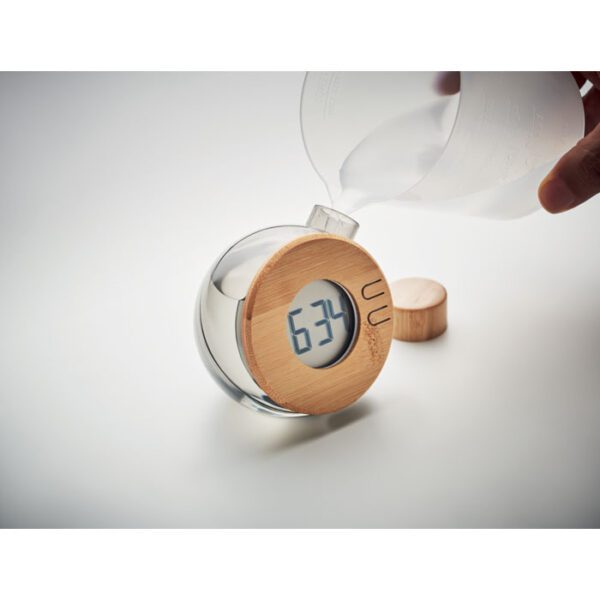 Reloj LCD de bambú por agua DROPPY LUX - Imagen 6