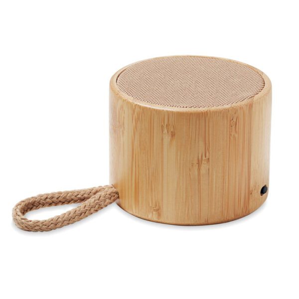 Altavoz inalámb. redondo bambú COOL - Imagen 2