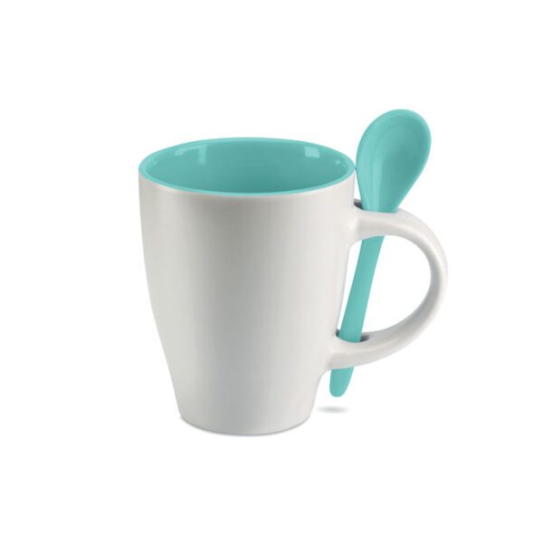 Taza bicolor con cuchara 250 ml DUAL - Imagen 2