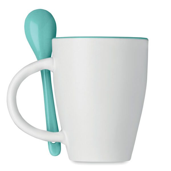 Taza bicolor con cuchara 250 ml DUAL - Imagen 3