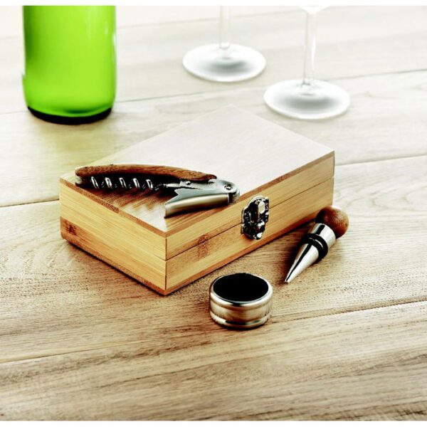 Set de vino en caja de bambú SONOMA - Imagen 6