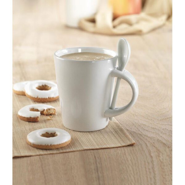 Taza con cuchara de cerámica. SUBLIMKONIK - Imagen 3