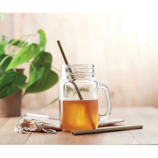 Pajita bambú cepillo funda NATURAL STRAW - Imagen 5