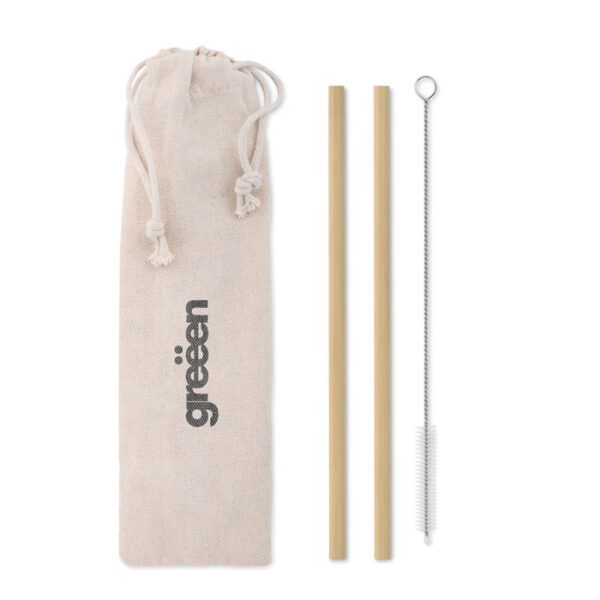 Pajita bambú cepillo funda NATURAL STRAW - Imagen 4