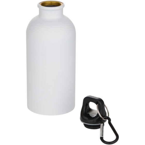Botella de 400 ml de acero inoxidable mate con certificado RCS de una sola pared con mosquetón "Oregon" - Imagen 5