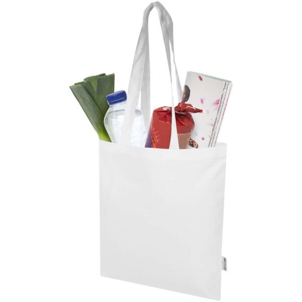 Bolsa Tote de 7 L de algodón reciclado de 140 g/m² con certificado GRS "Madras Blend" - Imagen 5