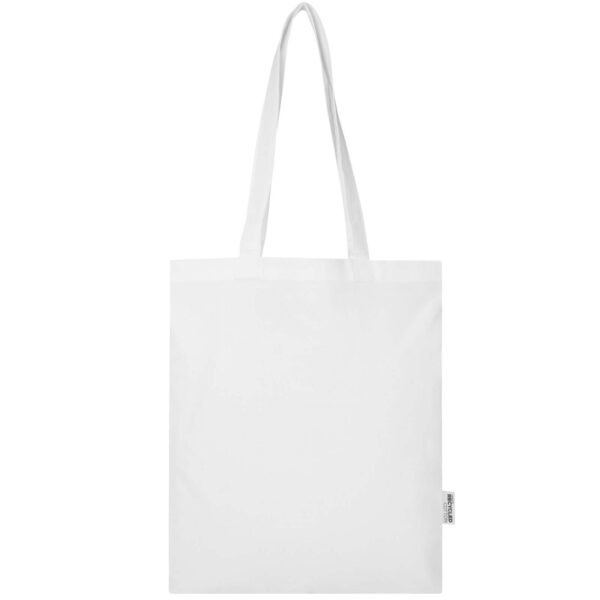 Bolsa Tote de 7 L de algodón reciclado de 140 g/m² con certificado GRS "Madras Blend" - Imagen 4