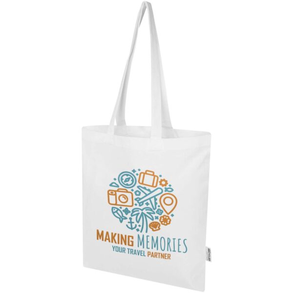 Bolsa Tote de 7 L de algodón reciclado de 140 g/m² con certificado GRS "Madras Blend" - Imagen 3