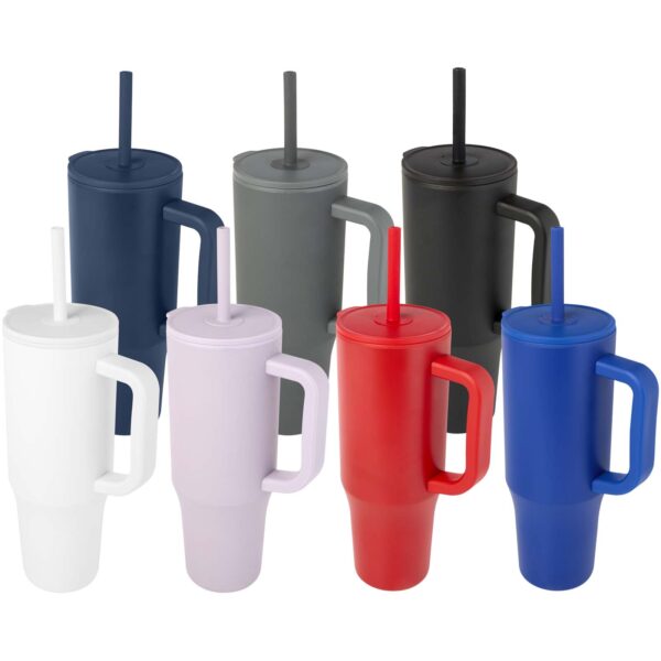 Vaso con aislamiento de 900 ml con certificado RCS y pajita de silicona "Brady" - Imagen 7