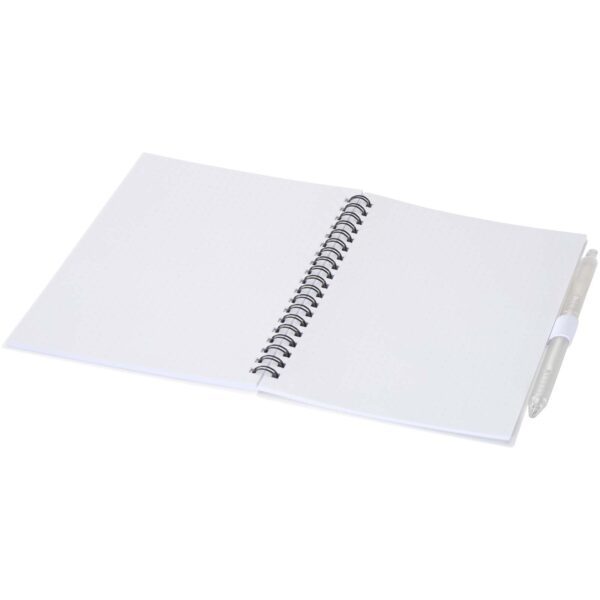 Juego de libreta de tapa blanda y bolígrafo de plástico reciclado (tinta azul) "Niove" - Imagen 6